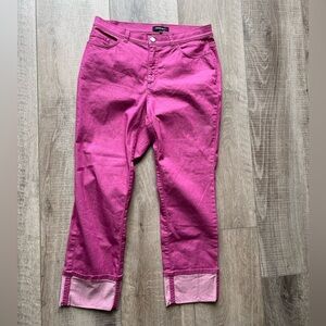 Lafayette 148 New York Cropped Cuffed Jeans in Purple Size 8